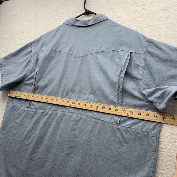 Columbia PFG Pearl Snap Shirt Mens XXL 2XL Blue Fishing Outdoors VentedFM1019 - Picture 8 of 12